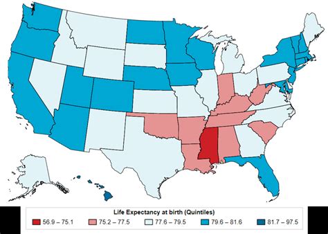 A Map Of Life Expectancy At Birth For Usa States From Census Tracts