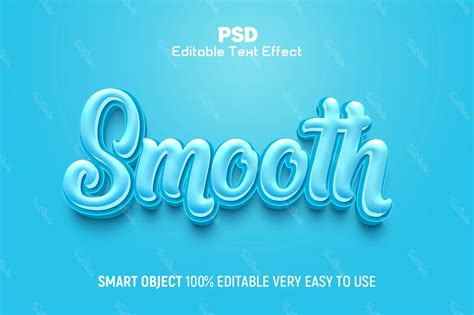 Smooth Glossy Turquoise Ice Blue 3d Text Effect Photoshop Premium Psd File