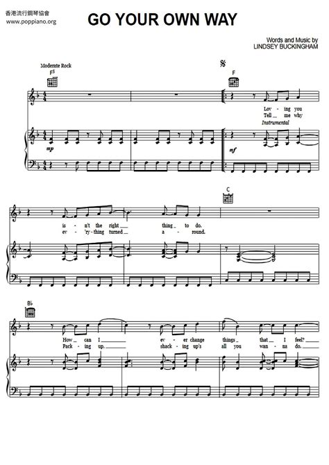 Fleetwood Mac Go Your Own Way Sheet Music Pdf Free Score Download ★