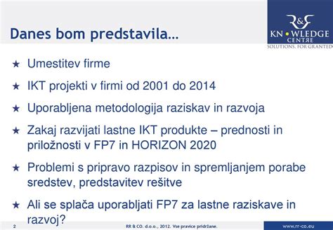 Sofinanciranje Raziskovalnih In Razvojnih Projektov V SME Za ICT