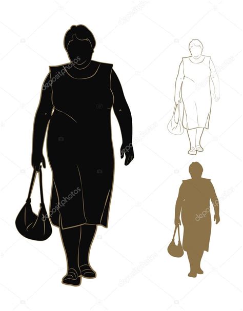 Fat Woman Silhouette Clip Art