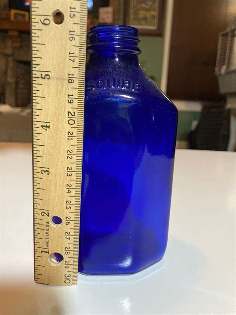 Squibb Cobalt Blue Glass Medicine Bottle Vintage Antique 6 Etsy