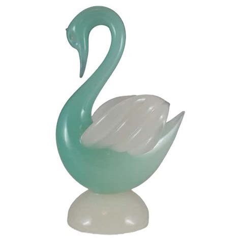 Archimede Seguso Murano Green Alabastro Glass Swan Sculpture For Sale At 1stdibs Vintage Glass