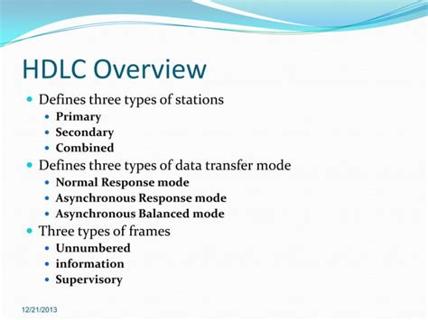 Hdlc High Level Data Link Control Ppt