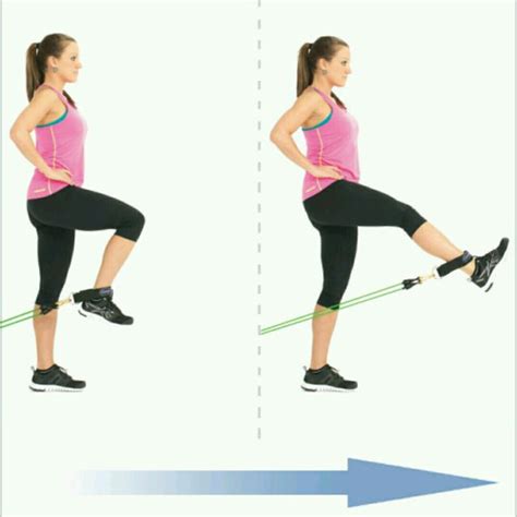 Standing Leg Extension With Bands By Dane Mc Exercise How To Skimble