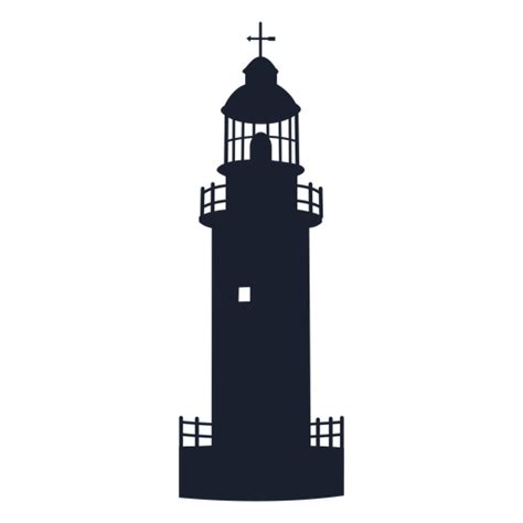 Design PNG E SVG De Farol De Torre Redonda Topo Silhueta Farol Para