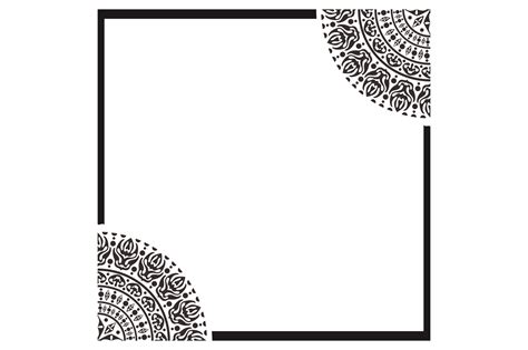 Black Mandala Ornament Frame Border 12085517 Png