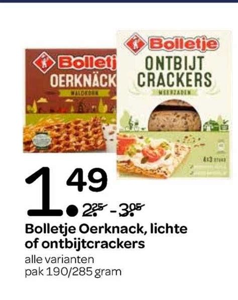 Bolletje Oerknack Lichte Of Ontbijtcrackers Aanbieding Bij Spar