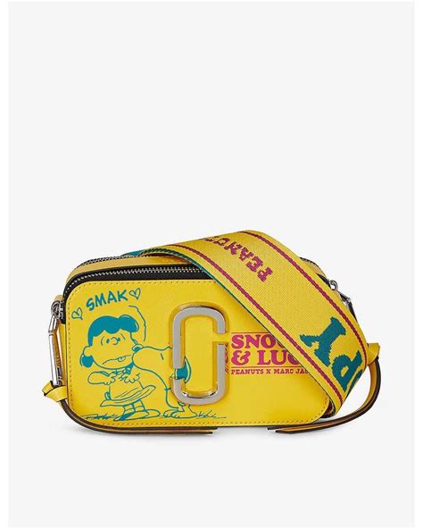 Marc Jacobs X Peanuts Snapshot Snoopy And Lucy Print Leather Cross Body