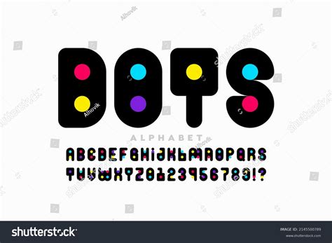 Dots Font Alphabet Letters Numbers Vector Stock Vector Royalty Free