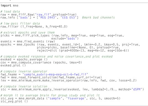 Table From Meg And Eeg Data Analysis With Mne Python Semantic Scholar