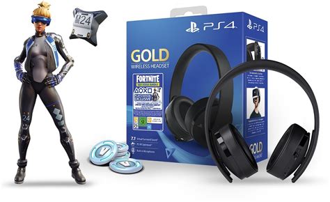 Sony Playstation Gold Wireless Headset Fortnite Neo Versa Bundle