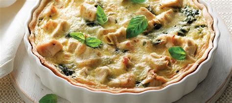 Chicken Spinach And Basil Quiche Recipe Dairy Goodness