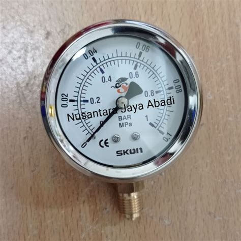 Jual Pressure Gauge Stainless 2 1 2 Inchi 0 1 Mpa 1 Bar SKON Shopee