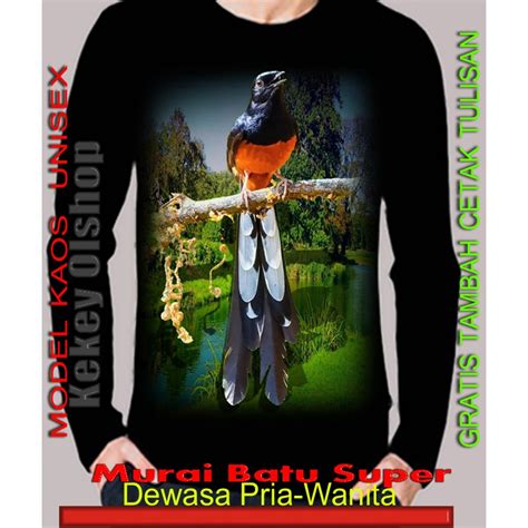 Jual Kaos Burung Murai Batu Super Kualitas Cetak Gambar Asli Dimensi