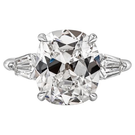 Cushion Cut Diamond Three Stone Engagement Ring At 1stdibs Cushion