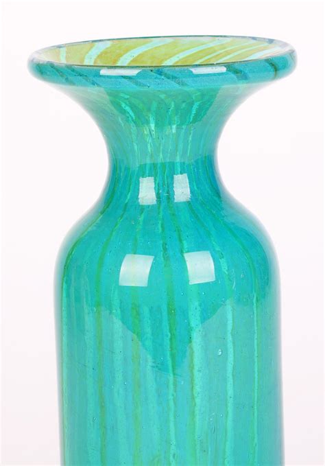 Mdina Maltese Art Glass Sand Streaked Blue Art Glass Vase At Stdibs