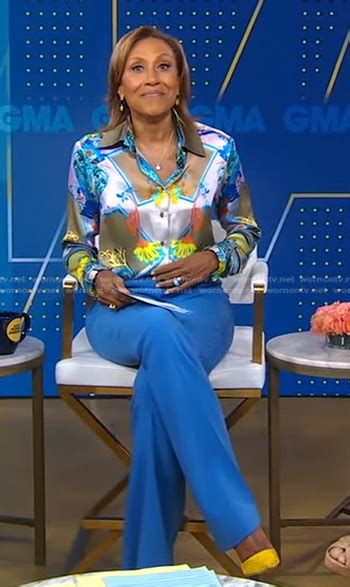 Wornontv Robins Blue Flare Pants On Good Morning America Robin Roberts Clothes And