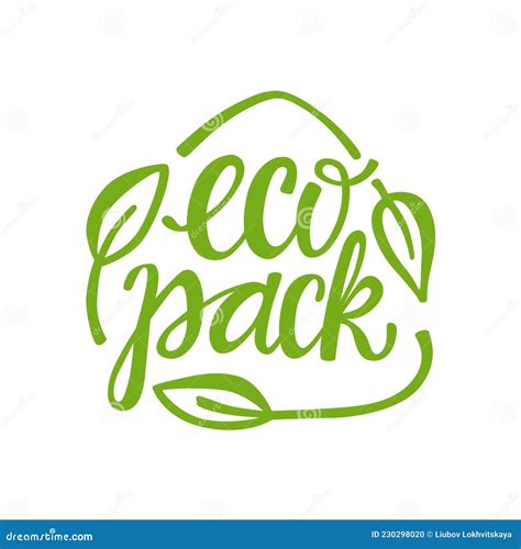 Eco Pack Handwritten Sign Of Eco Friendly Natural And Organic Labels