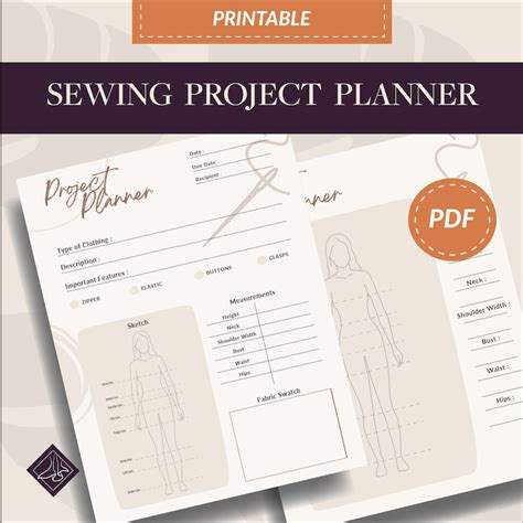 Sewing Project Planner And Sketch Planner Sewing Planner Pdf Project