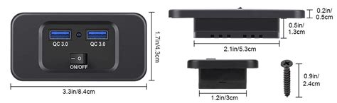 Linkstyle Rv Usb Outlet W Dual Qc Usb A Port Charger Socket Panel