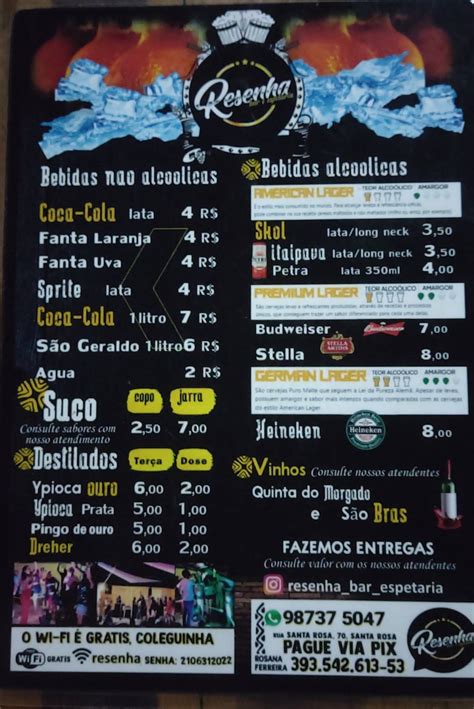 Menu At Resenha Bar E Espetaria Fortaleza