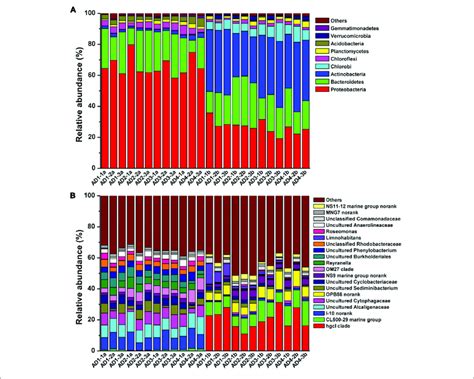 Distribution Of Bacterial Taxa At Phylum A And Genus B Levels