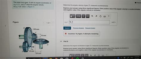Solved Reviev The Motor Turns Gear A With An Angular