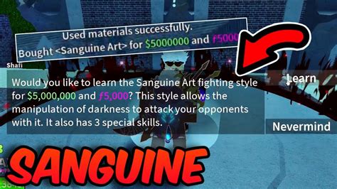 How To Get Sanguine Art Fighting Style Full Guide Blox Fruits Update