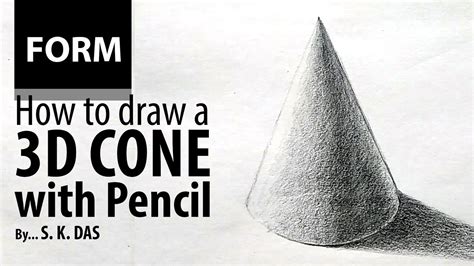 How To Draw A 3D CONE With Pencil Shading Drawing And Shading CONE