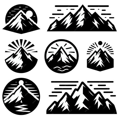 Premium Vector Bold And Simple Mountain Logo Black And White