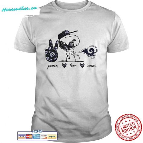 Snoopy Peace Love Los Angeles Rams Shirt Hersmiles Jaguars Shirt