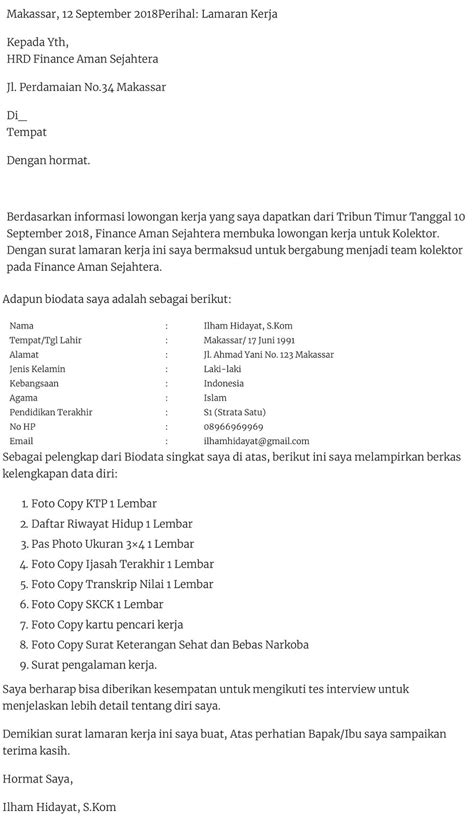 Penulisan S 1 Dalam Surat Lamaran Kerja Delinewstv