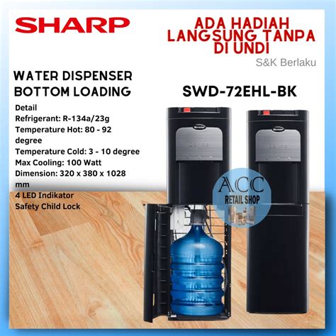 Jual Sharp Dispenser Galon Bawah Swd 72ehl Bk Shopee Indonesia