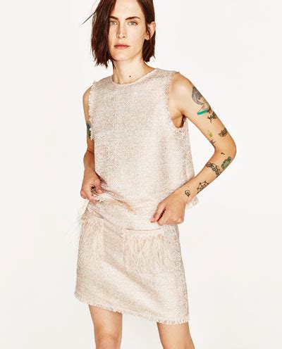 Zara Spodnica Nude Pudrowy Roz Z Pi Rami Xs Oficjalne Archiwum Allegro