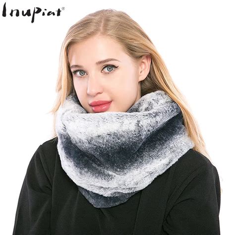 Winter Scarf Scarves For Women Thick Warm Faux Fur Stole Poncho Snud