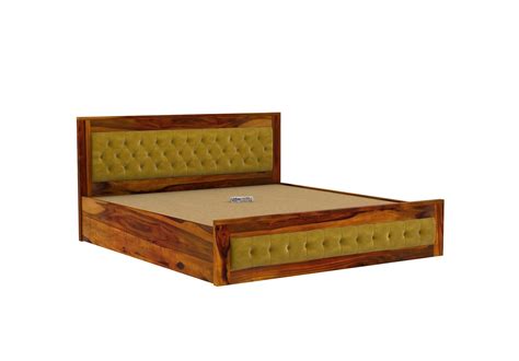 Buy Jolly Wooden Bed Hydraulic Storage King Size Honey Finish