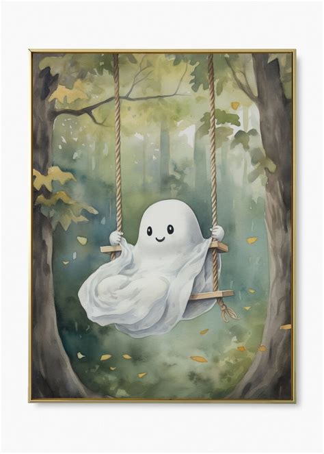 Cute Ghost Painting Watercolor Ghost Painting Cute Horror - Etsy