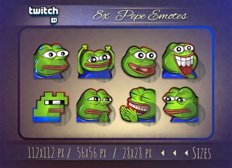 Pepe Meme Emote for Twitch, Discord or Youtube / Twitch Emotes / Pepe Emotes /streamer Emotes - Etsy