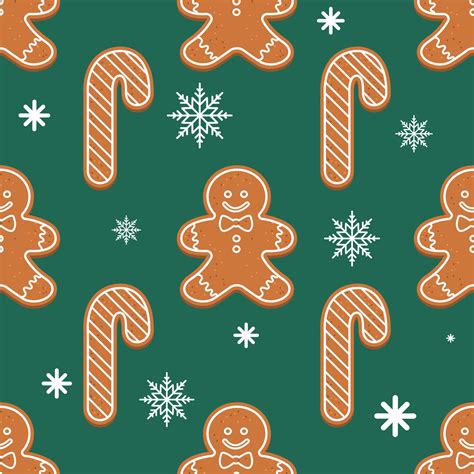 Vector Christmas gingerbread pattern, different shapes. New year ...