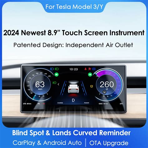 Vjoycar For Tesla Model 3 Y Highland Carplay Dash Display 8 9 Inch Ips