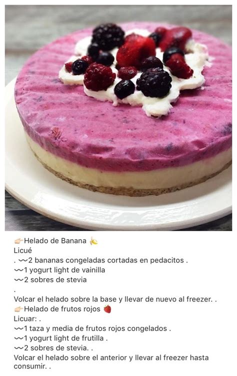 Torta Helada De Plátano Y Frutos Rojos Desserts Food Cheescake