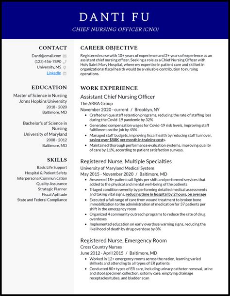 3 CNO Resume Examples For 2025