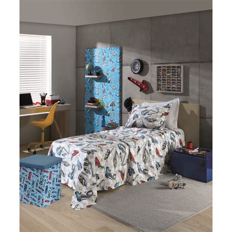 Kit Colcha Solteiro Piquet Hot Wheels Dohler 2 pçs Shopee Brasil