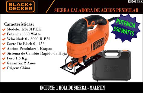 Black Decker Sierra Caladora 550w E Polvo Enc Autom Pendular