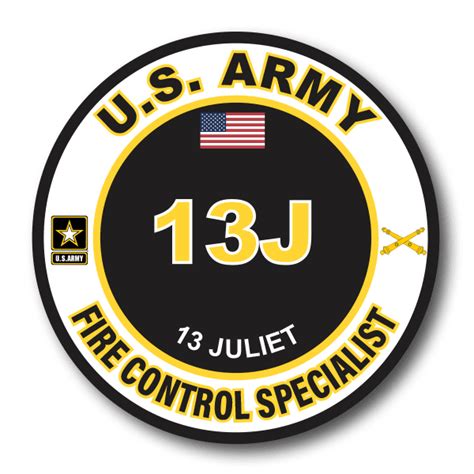 US Army 13J Fire Control Specialist MOS Decal