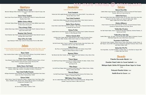 Online Menu Of The Grille Restaurant Benton Harbor Michigan 49022