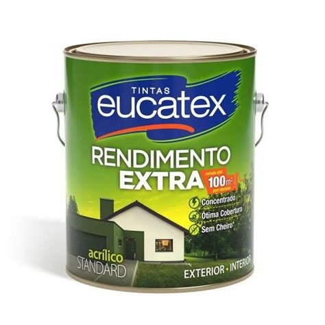 Tinta Acrílica Eucatex Rendimento Extra Fosco Branco Neve MadeiraMadeira