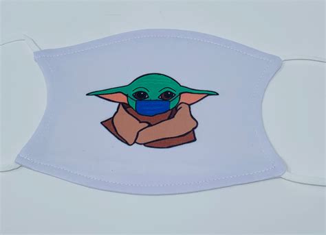 Baby Yoda Mask The Mandalorian Star Wars Fan Poly Cotton Etsy