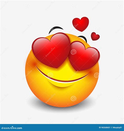 Cute Feeling In Love Emoticon On White Background - Emoji, Smiley ...